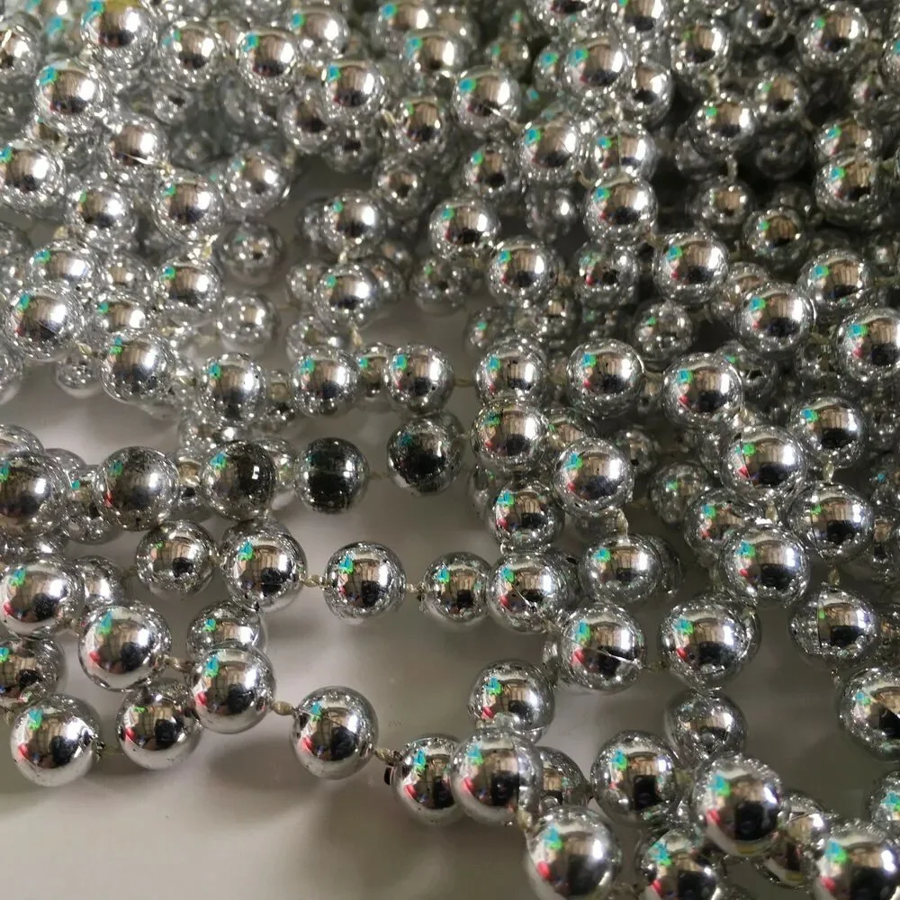 Vintage Dansk Holiday Christmas Silver Bead Garland 1/4